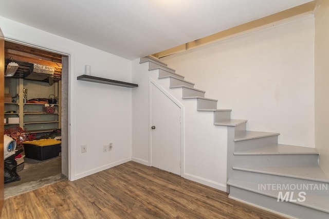 2844 Parke Circle Dr, Boise, ID 83705 - basement with stairway and wood finished floors