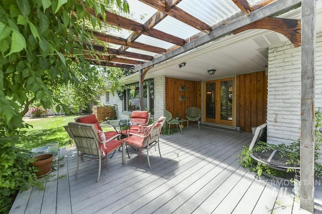 2844 Parke Circle Dr, Boise, ID 83705 - wooden deck with a pergola and outdoor dining area