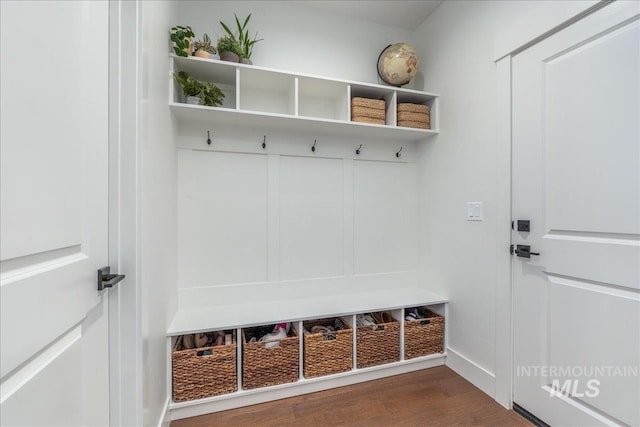 11328 W Campanula Dr, Star, ID 83669 - mudroom featuring wood finished floors and baseboards