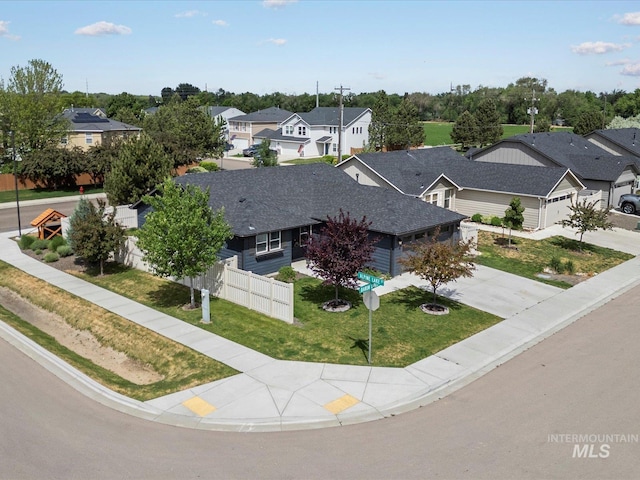 aerial view of residential area