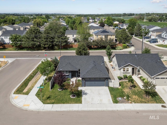 aerial view of residential area