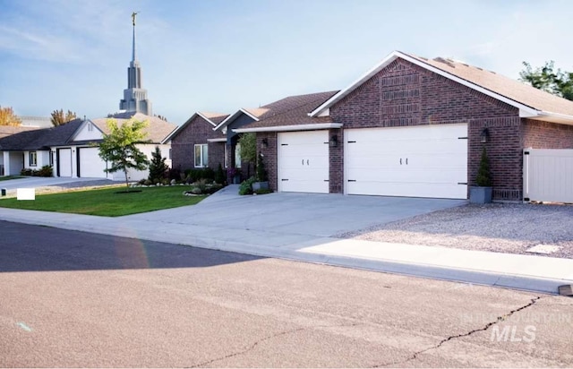 single story home with a garage