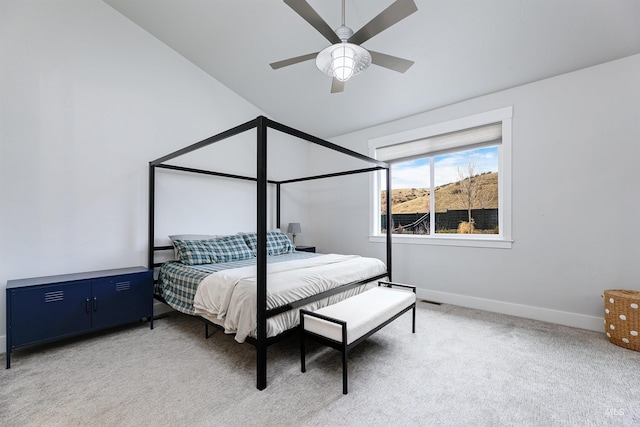 20513 N Glenisla Ave, Boise, ID 83714 - bedroom featuring a ceiling fan, light carpet, baseboards, and lofted ceiling