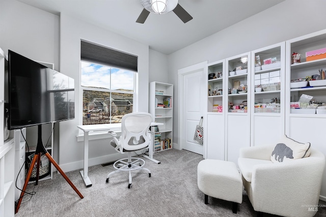 20513 N Glenisla Ave, Boise, ID 83714 - carpeted office featuring a ceiling fan and baseboards