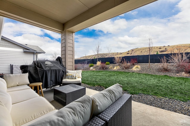 20513 N Glenisla Ave, Boise, ID 83714 - view of patio / terrace featuring grilling area, an outdoor hangout area, and fence