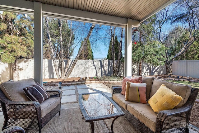 1814 E Grand Canyon Dr, Meridian, ID 83646 - view of patio featuring a fenced backyard and an outdoor hangout area