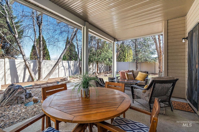 1814 E Grand Canyon Dr, Meridian, ID 83646 - sunroom / solarium with an outdoor living space and outdoor dining area