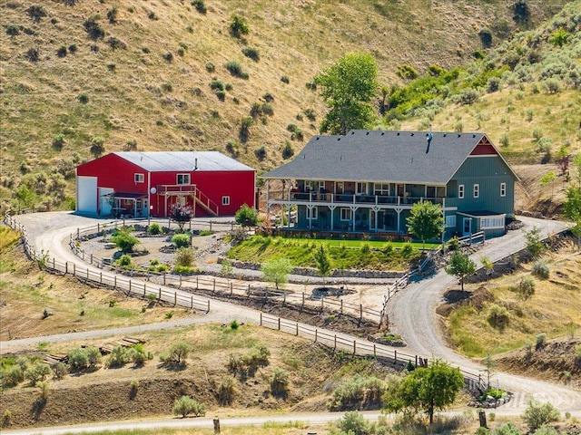 drone / aerial view featuring a rural view