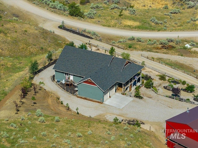 aerial view with a rural view