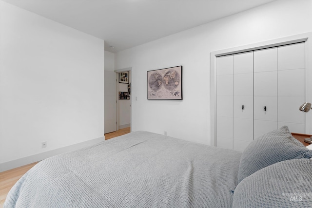 bedroom featuring light hardwood / wood-style flooring