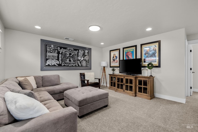 11645 N 24th Ave, Boise, ID 83714 - living room featuring baseboards, visible vents, recessed lighting, and carpet