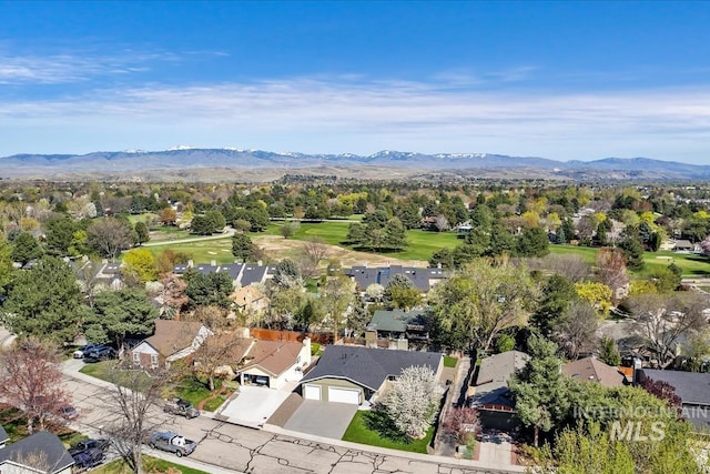659 N Palmetto Dr, Eagle, ID 83616 - birds eye view of property featuring a mountain view and a residential view