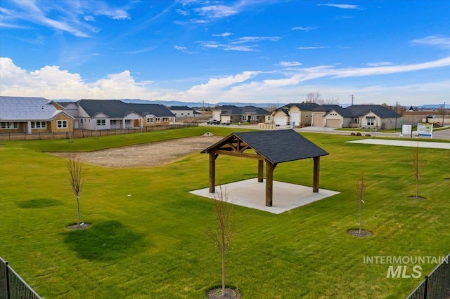 8820 E Snow Drop St, Nampa, ID 83687 - view of community with a yard, a gazebo, and a residential view