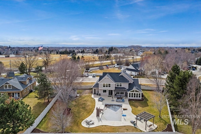 drone / aerial view with a residential view