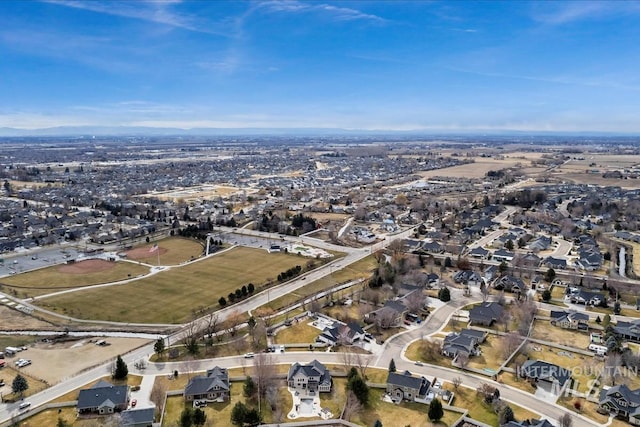 aerial view with a residential view