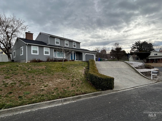 view of property with a garage