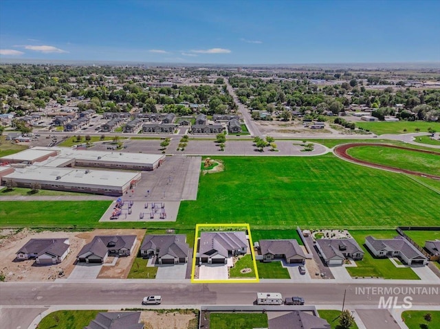 209 W 13th Ave, Jerome, ID 83338 - aerial view of residential area with property boundaries highlighted