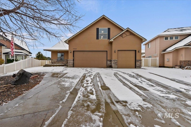 view of front of home featuring a garage