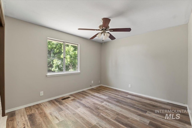 131 Goodall Pl, Mountain Home, ID 83647 - empty room with wood finished floors, baseboards, and ceiling fan