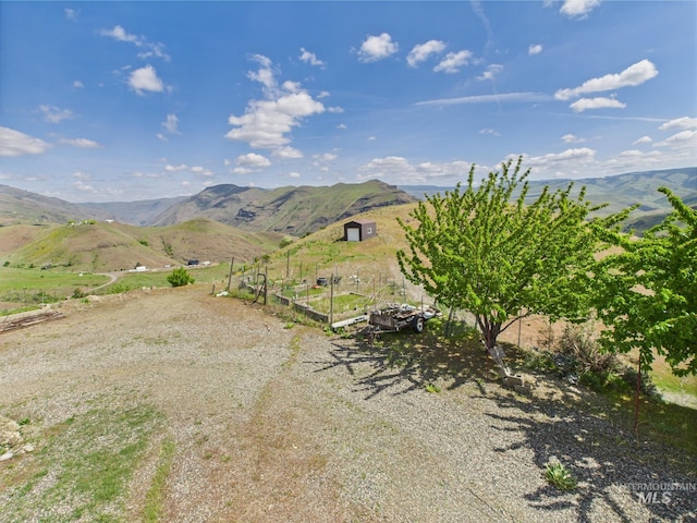 mountain view with a rural view