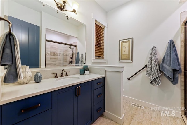 421 E Fishing Creek Ln, Eagle, ID 83616 - full bath with a shower stall, vanity, and baseboards