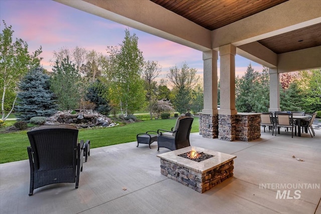 421 E Fishing Creek Ln, Eagle, ID 83616 - view of patio / terrace featuring an outdoor fire pit and outdoor dining space