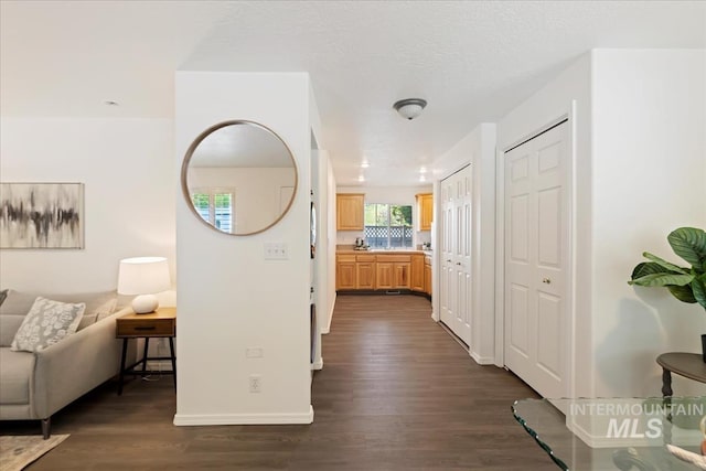 13343 N Horseshoe Bend Rd, Boise, ID 83714 - hallway with dark wood-style flooring and baseboards