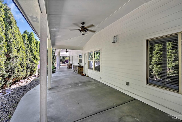 5278 N Cougar Flat Pl, Meridian, ID 83646 - view of patio featuring a ceiling fan and visible vents