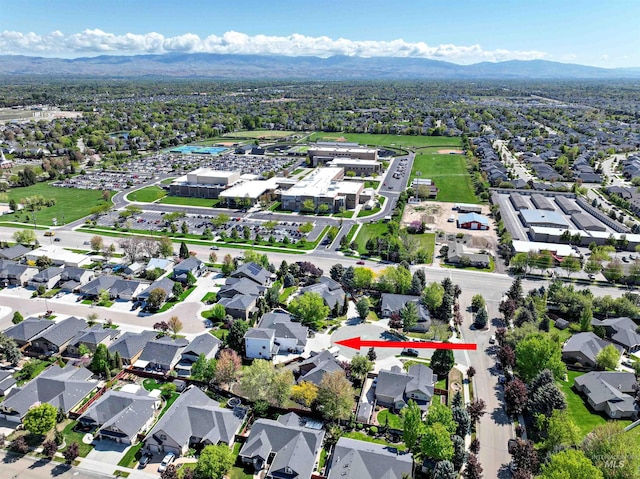 5278 N Cougar Flat Pl, Meridian, ID 83646 - bird's eye view featuring a mountain view and a residential view