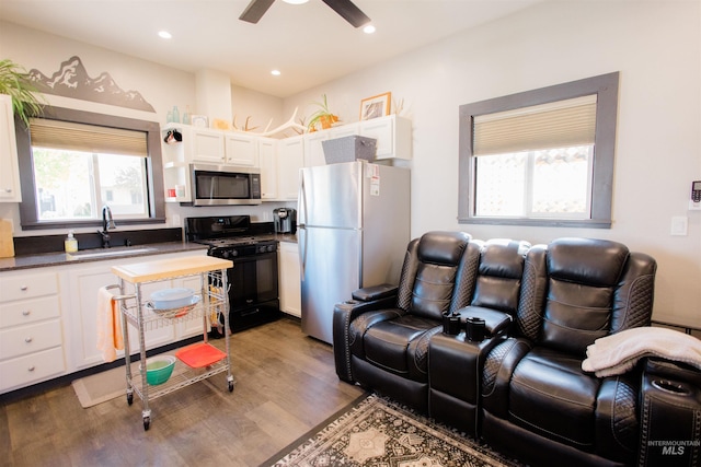 599 S Ada St, Glenns Ferry, ID 83623 - kitchen with stainless steel appliances, a sink, open floor plan, plenty of natural light, and recessed lighting