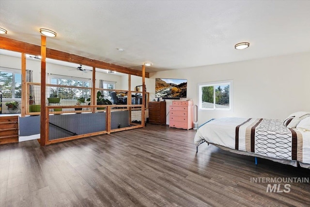 unfurnished bedroom featuring dark hardwood / wood-style floors