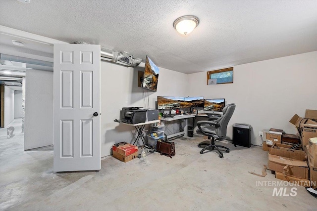 office featuring a textured ceiling