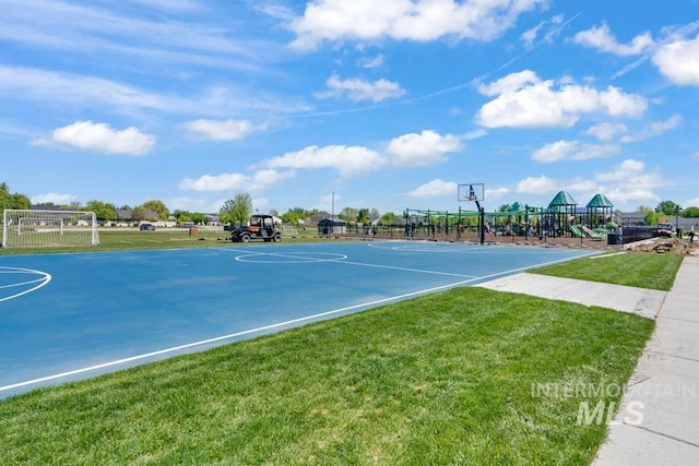 view of basketball court with community basketball court