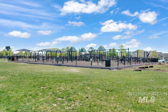 view of community jungle gym