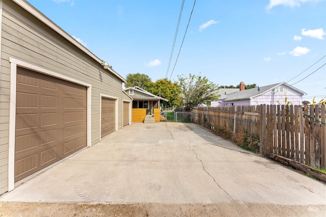 view of garage