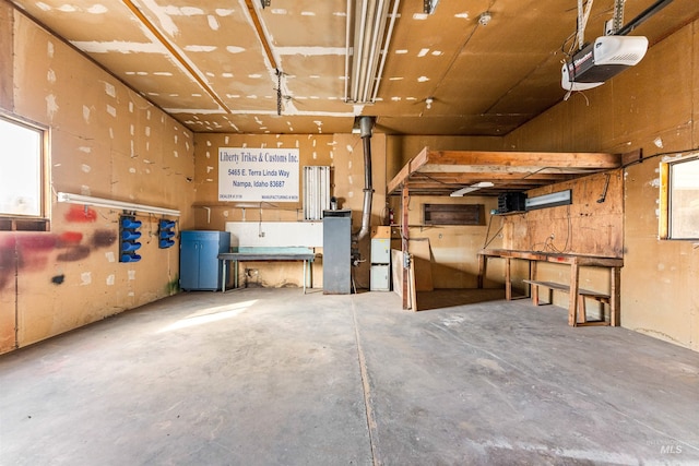 interior space featuring a garage door opener