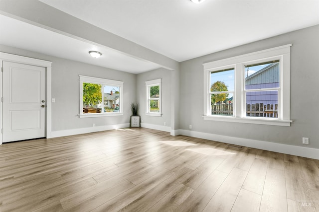 empty room featuring light hardwood / wood-style floors