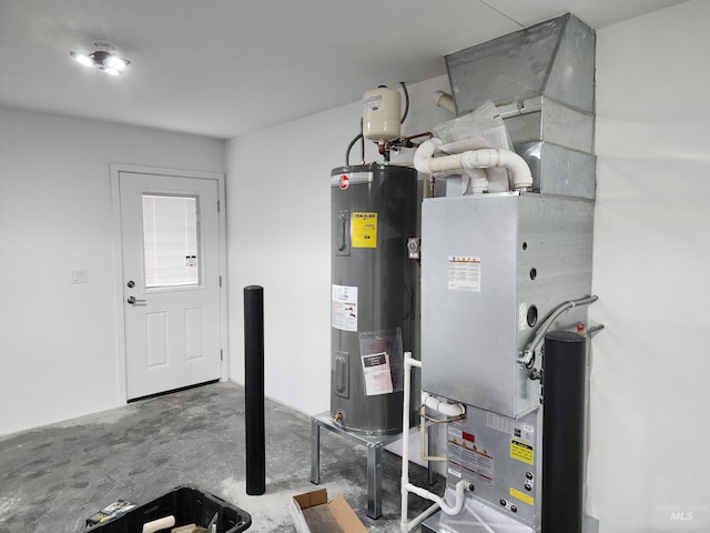 utility room featuring electric water heater