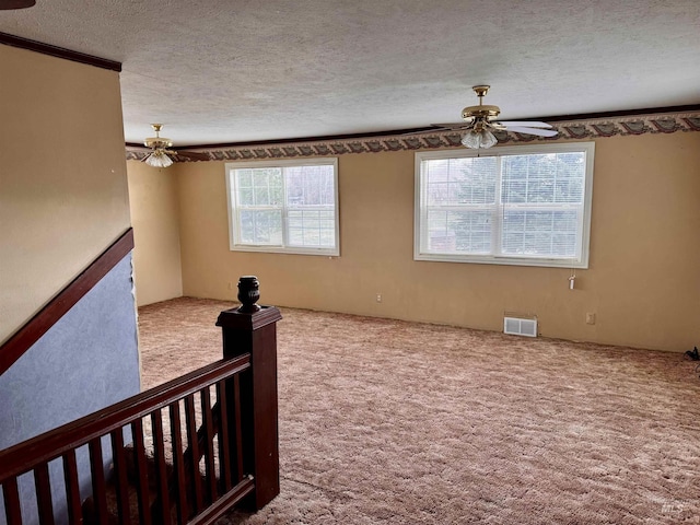 263 Whitman St, Albion, ID 83311 - carpeted empty room with visible vents, ceiling fan, and a textured ceiling