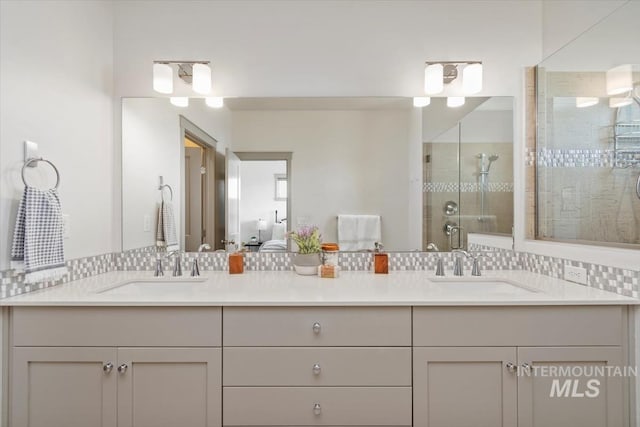2381 E Warm Spgs, Boise, ID 83712 - ensuite bathroom featuring double vanity and a stall shower