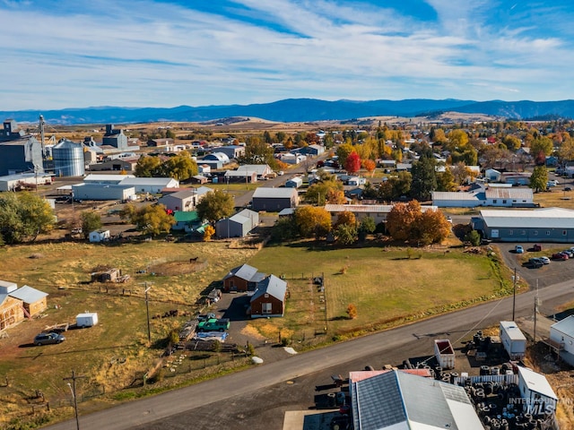 drone / aerial view with a mountain view