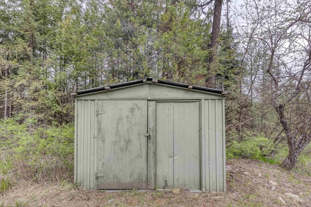 view of shed