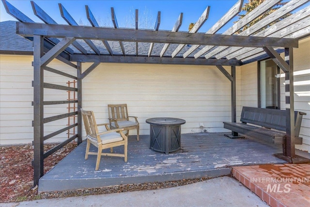 view of patio / terrace featuring a pergola