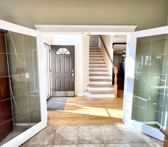 entrance foyer with hardwood / wood-style flooring