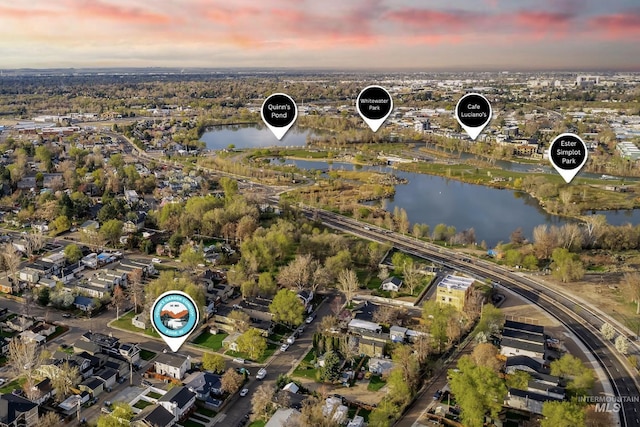 916 N 32nd St, Boise, ID 83702 - birds eye view of property with a water view