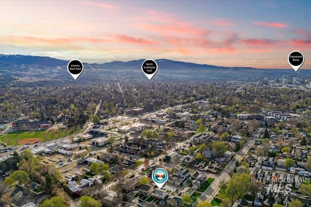 916 N 32nd St, Boise, ID 83702 - aerial view at dusk with a mountain view