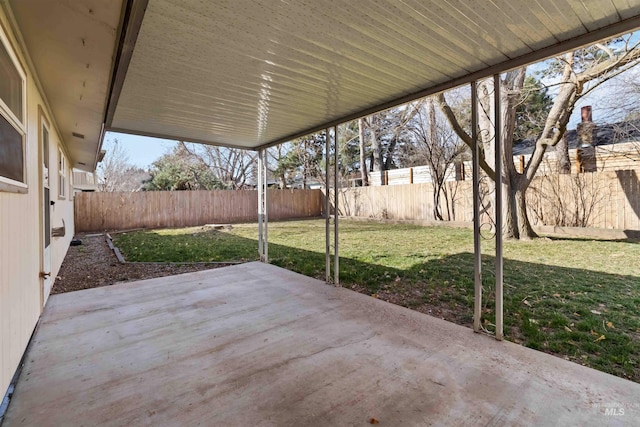 view of patio featuring a fenced backyard