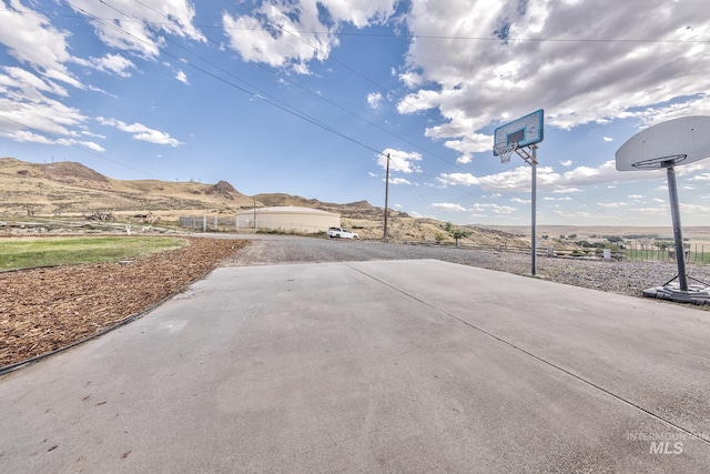 view of road with a mountain view