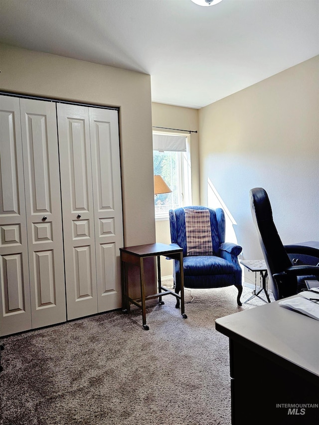 view of carpeted office