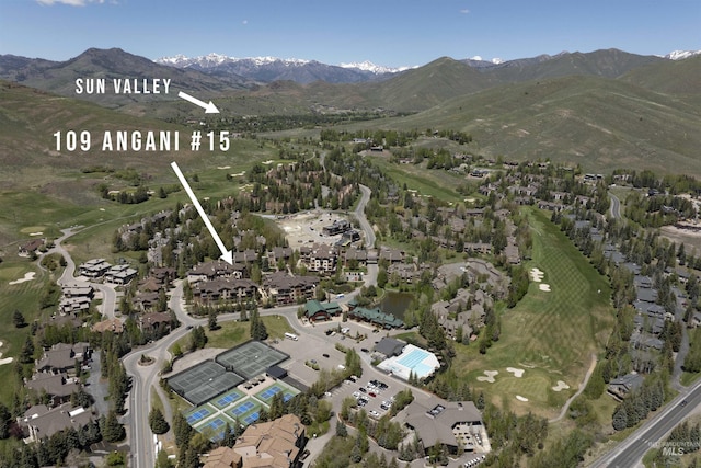 109 Angani Way Unit 15, Sun Valley, ID 83353 - aerial overview of property's location with mountains